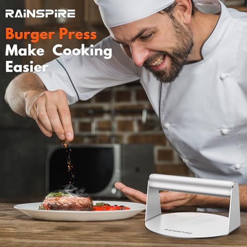 Rainspire 5.5-inch 304 Stainless Steel Smash Burger Press for Griddle