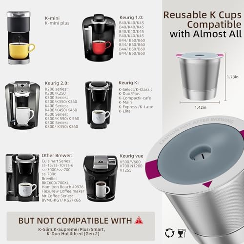 Vibement 2 Pack Reusable Stainless Steel K Cup Coffee Pods for Keurig 1.0 & 2.0