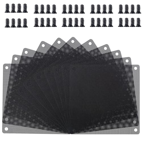 120mm Computer Fan Dust Filter Pack - Mesh & PVC Dustproof Case Covers with Screws