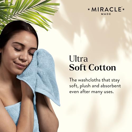 Miracle Made Soft Face Towel - Silver-Treated Cotton, Sky Blue