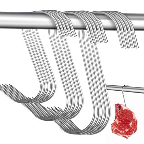 15 Pcs Stainless Steel Meat Hooks - S-Shaped Butcher Hooks Set