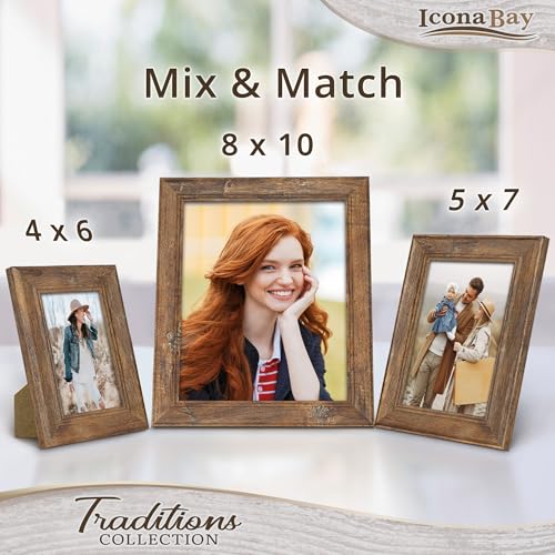 Chestnut Brown 4x6 Picture Frame - Rustic Wood Pattern