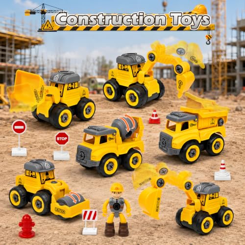 Kids Construction Vehicle Advent Calendar 2026 - 24 DIY Building STEM Toys