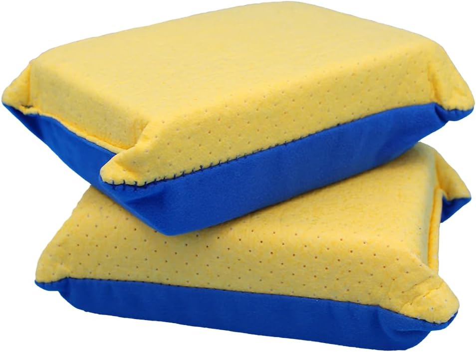 Skiennix Window Cleaner Tool - Non-Scratch, Super Absorbent Sponges for Car Glass | 2-Pack, 6 x 4.5 x 2 in
