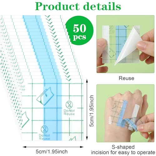 Qianyu Disposable Makeup Hand Palette 50 Pcs Transparent Waterproof Mixing Tray