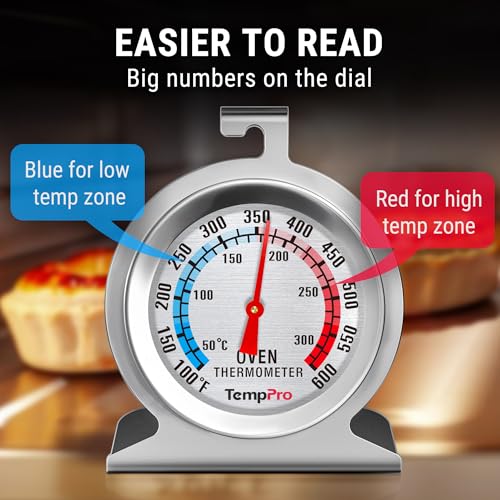 TempPro Oven Thermometer for Gas Oven - Stainless Steel, 3x3x1.61"