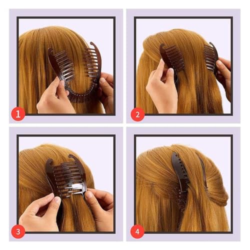 2 Pcs Banana Hair Clips Non Slip Fishtail Hair Clincher Ponytail Holder