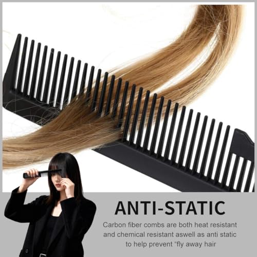 Erioctry 3-Pack Black Fine Tooth Hair Cutting Combs for Barber Styling