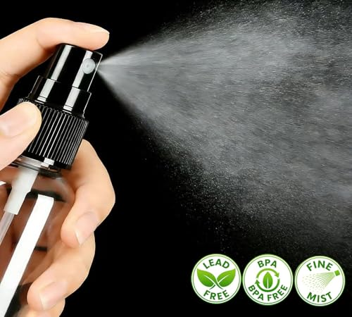 Lekroos 1 Oz Travel Spray Bottles Refillable Plastic Misters 2 Pack