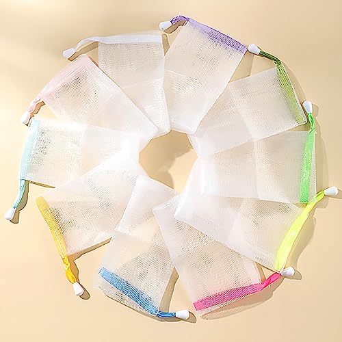 Kootinn Exfoliating Mesh Soap Pouch 10-Pack - Double Layer Soap Saver Sack