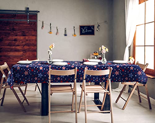Navy Blue 4th of July Tablecloth, 54x108 Inch, 2 Pack