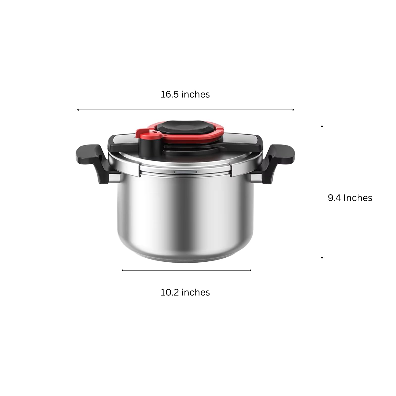 Stovetop 304 Stainless Steel Pressure Cooker, One-hand Easy Handle Lid, 3 PSI Setting, 6 Safety Systems, Dishwasher Safe, Olla de Presion, Works for All Cooktops (8.5 QT)