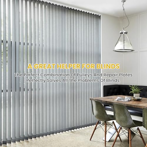 12 Sets Vertical Blind Repair Kit 0.19"W x 1.18"H with Stems, Gears & Pulleys