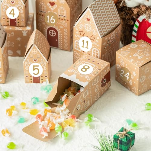 Christmas Advent Calendar Boxes Set - 28 Reusable Candy & Treat Storage Boxes