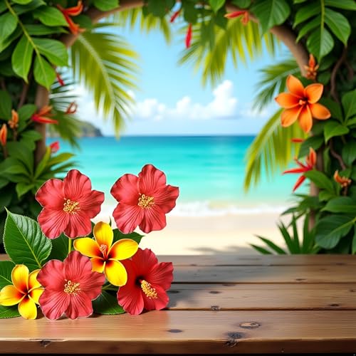 Red Hawaiian Flower Hair Clips 3-Pack - Tropical Hair Accessories
