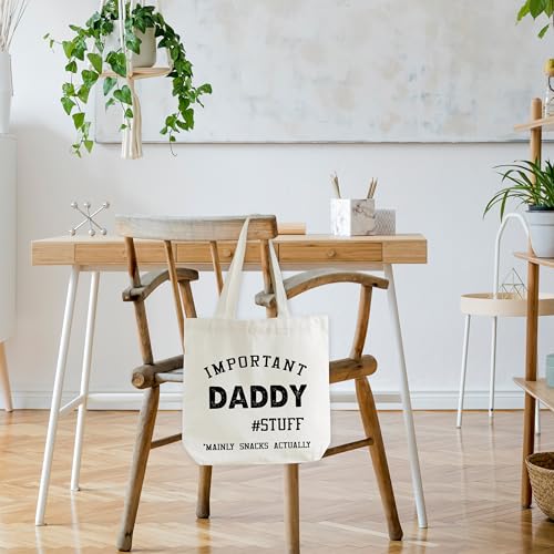 Daddy Canvas Tote Bag - Important Stuff Library Shoulder Bag