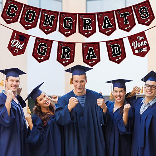 2026 Maroon Graduation Banner - Pre-Assembled Decor for Parties