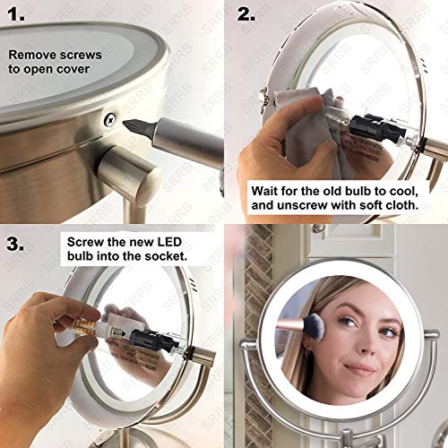 LED Makeup Mirror Bulbs Replacement - Daylight White 6000k (2-Pack)