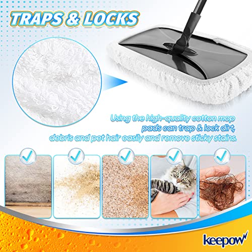 KEEPOW 2 Pack Reusable Mop Pads for O Cedar Hardwood Floor'N Mop