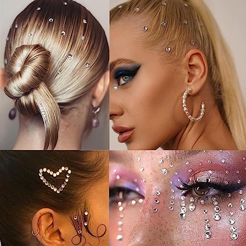 660 Pcs Self-Adhesive Face Gems and Body Rhinestones with Tweezers