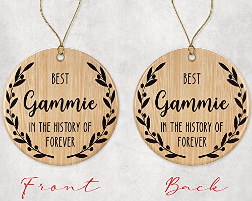 Best Gammie Christmas Ceramic Ornament Double-Sided Holiday Keepsake