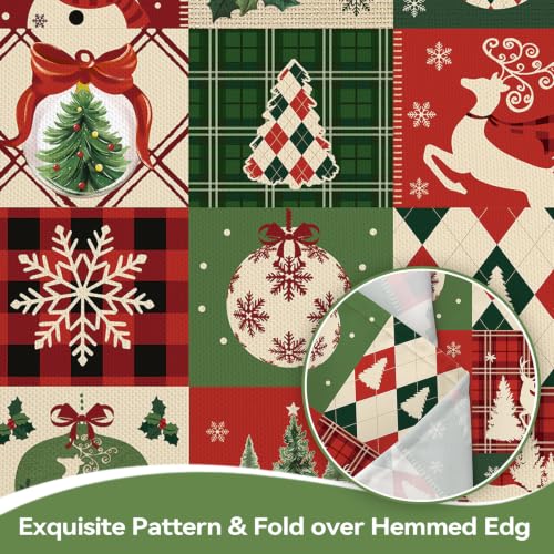 Christmas Patchwork Snowman Rectangle Tablecloth 60x84 Inch - Holiday Decor