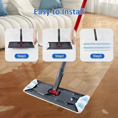 4-Pack Microfiber Mop Replacement Pads for O Ceda H2pro System