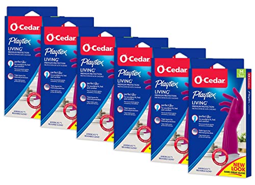 PLAYTEX HandSaver Rubber Gloves - Premium Kitchen & Household Cleaning, 6 Count