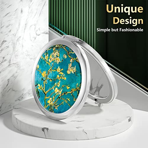Nipichsha Compact Pocket Makeup Mirror - 2X Magnification Travel Mirror