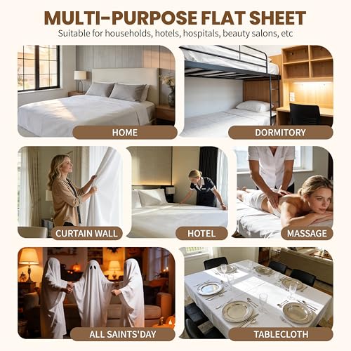 HBHLFZ Twin Flat Sheet - Ultra Soft Polyester Bed Sheet - Light Purple