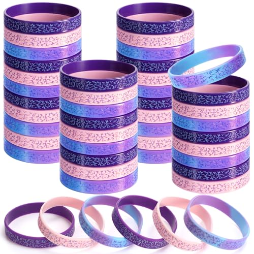 Capoda 24 Pcs Kpop Silicone Wristbands - Purple Music Theme Party Favors