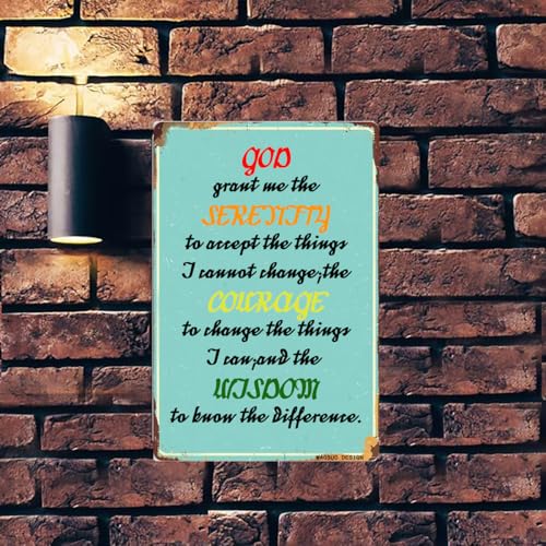 God Grant Me The Serenity Tin Sign Vintage Signs Christian Prayer