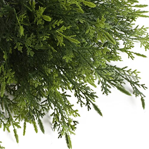 Yoratee Green Artificial Outdoor Cedar Plants 12 Bunches UV Resistant Faux Greenery