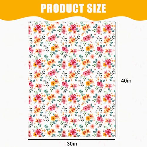 Nialnant Floral Baby Blanket, 30x40 Soft Plush Receiving Blanket for Girls
