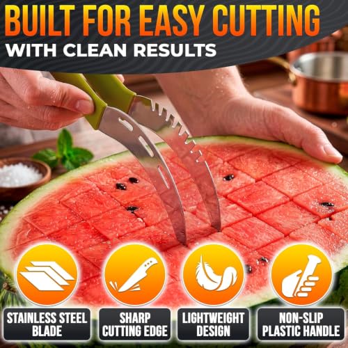 Watermelon Cutter Slicer Tool with Ergonomic Handle - DIMROM