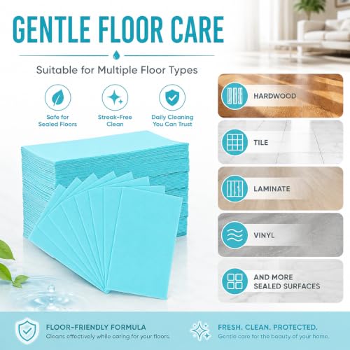 Mzvknbsm Blue Disposable Floor Cleaning Tablets Pack of 200 for Multi-Surface Mopping