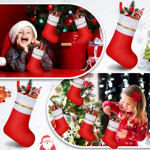 Mini Christmas Stockings Bulk - Red, 100 Pieces, 6 Inch Holiday Decor