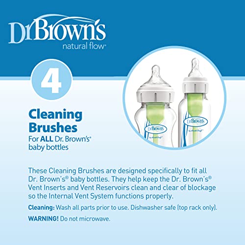Dr. Brown's Bottle Vent Cleaning Brushes - 4-Pack for Narrow & Wide Bottles