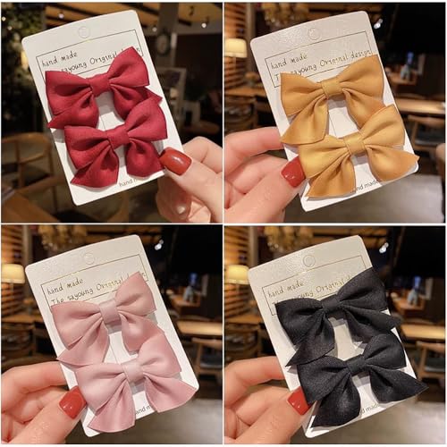 2-Piece Gradient Rainbow Hair Bow Clips with Pearls and Ribbons for Girls