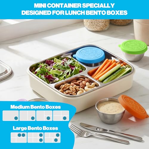 Leakproof Stainless Steel Salad Dressing Containers - 6 Pack