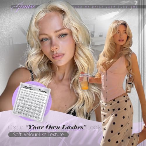 JIMIRE Wispy Lash Clusters Natural Individual Eyelash Extensions D Curl