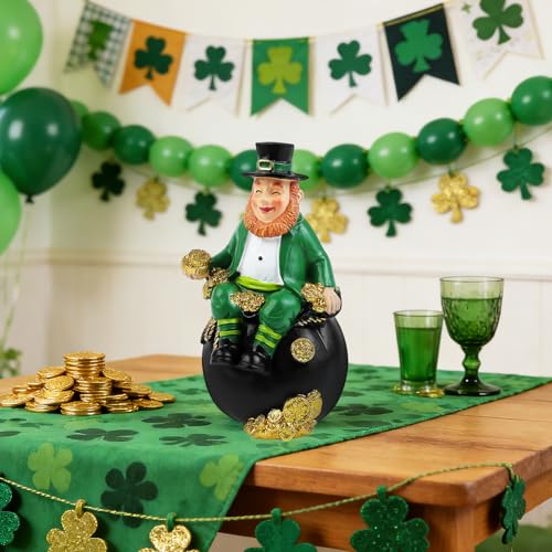 St. Patrick's Day Resin Gnome Figurine 5.7 Inch Irish Leprechaun Decor