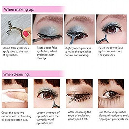 EIAKE Eyelash Applicator Tool & Extension Tweezers Remover Clip - Golden