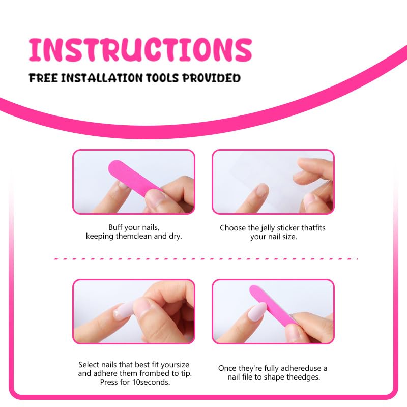 Christmas Press on Nails French Tip Short Square False Nails Winter Art