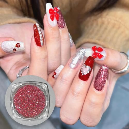 FSpronail Reflective Glitter Powder Set - 6 Colors Diamond Shimmer Dust