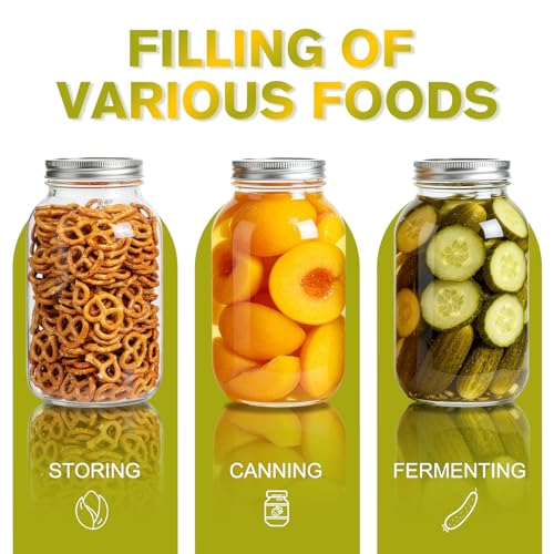 ODDMUCK 16oz Mason Jars with Lids, 3-Pack Regular Mouth Glass Jar GMJ11