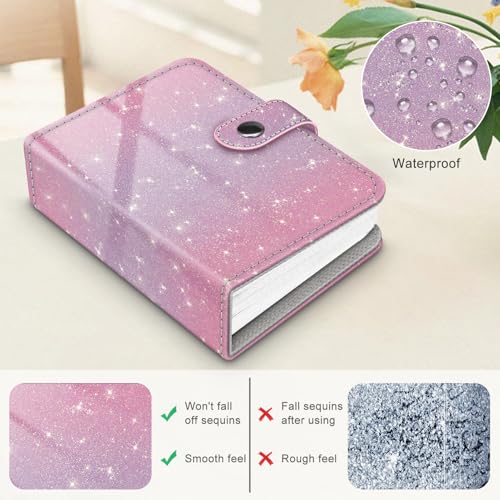 Fintie Glittering Purple/Pink Mini Photo Album for 2x3" Films - 52 Pockets