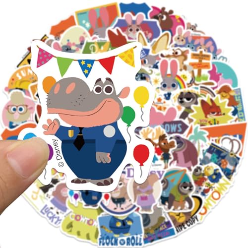 Zootopia Vinyl Stickers - 50Pcs Water-Resistant Decals for Laptops & Water Bottles