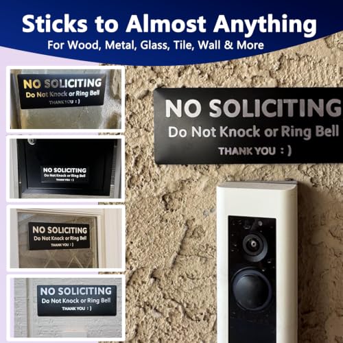 LEQBO No Soliciting Sign, Aluminum Metal Door Plaque for Home and Office