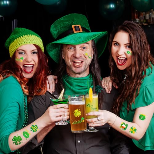 St. Patrick's Day Glitter Temporary Tattoos - 95 Styles Shamrock Fake Tattoos